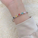 Rainbow Smiley Elasticity Bracelet for Women Couples
