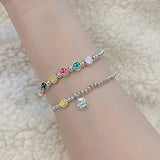 Rainbow Smiley Elasticity Bracelet for Women Couples