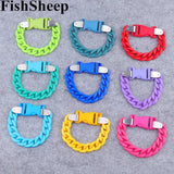 FishSheep2021 Colorful Acrylic Link Chain Buckle Bracelet Punk Chunky Bangle