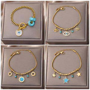 Vintage Star Double Layer Charm Bracelet for Women