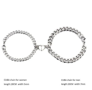 Heart Magnet Attraction Bracelet Set for Couples