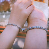Heart Magnet Attraction Bracelet Set for Couples