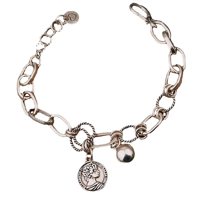 Mewanry Silver Bead Bracelet Vintage Punk Party Jewelry Women