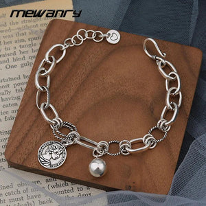 Mewanry Silver Bead Bracelet Vintage Punk Party Jewelry Women