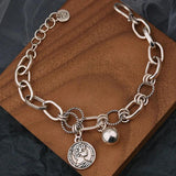Mewanry Silver Bead Bracelet Vintage Punk Party Jewelry Women