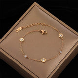 Classic High Titanium Steel Roman Zircon Bracelet for Women