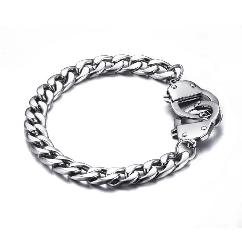 Men's Stainless Steel Handcuff Chain Bracelet