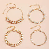 Crystal Tennis Chains Bracelet for Women Girls Kpop Charm Rhinestone Couple Brac