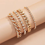 Crystal Tennis Chains Bracelet for Women Girls Kpop Charm Rhinestone Couple Brac