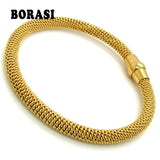 Stainless Steel Twisted Chain Bracelet For Women