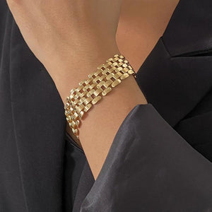 Geometric Hiphop Link Chain Bracelet Wrist Jewelry