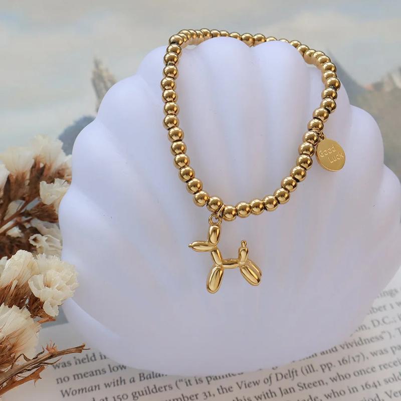 316L Stainless Steel Balloon Dog Bracelet for Women