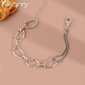 Minimalist Silver Bracelet for Women Couples