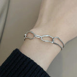 Minimalist Silver Bracelet for Women Couples