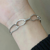 Minimalist Silver Bracelet for Women Couples