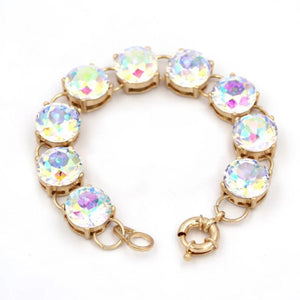 Multicolor Crystal 9 Dot Bracelet Rhinestone Chain Link Bracelets