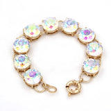 Multicolor Crystal 9 Dot Bracelet Rhinestone Chain Link Bracelets