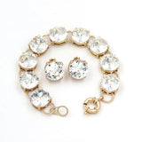 Multicolor Crystal 9 Dot Bracelet Rhinestone Chain Link Bracelets