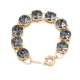 Multicolor Crystal 9 Dot Bracelet Rhinestone Chain Link Bracelets