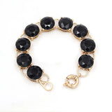 Multicolor Crystal 9 Dot Bracelet Rhinestone Chain Link Bracelets
