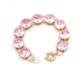 Multicolor Crystal 9 Dot Bracelet Rhinestone Chain Link Bracelets