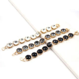 Multicolor Crystal 9 Dot Bracelet Rhinestone Chain Link Bracelets