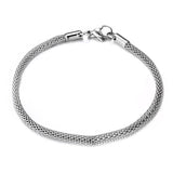 3mm Stainless Steel Round Mesh Link Chain Bracelet Plated Tone B17105