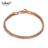 3mm Stainless Steel Round Mesh Link Chain Bracelet Plated Tone B17105
