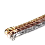 3mm Stainless Steel Round Mesh Link Chain Bracelet Plated Tone B17105