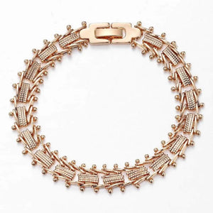 Rose Geometric Spicate Chain Strand Bracelet for Women Wedding