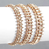 Rose Geometric Spicate Chain Strand Bracelet for Women Wedding