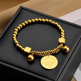 Vintage Titanium Steel Letter Bracelet for Women