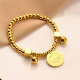 Vintage Titanium Steel Letter Bracelet for Women