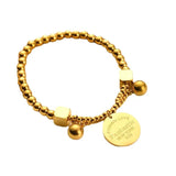 Vintage Titanium Steel Letter Bracelet for Women