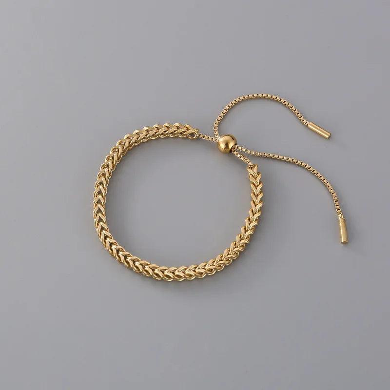 Women's Stainless Steel Weave Bracelet Adjustable Light Jewelry