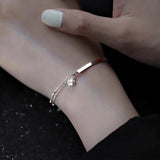 Pentagram Double-Layer Chain Zircon Bracelet For Women Jewelry