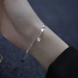 Pentagram Double-Layer Chain Zircon Bracelet For Women Jewelry