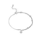 Pentagram Double-Layer Chain Zircon Bracelet For Women Jewelry