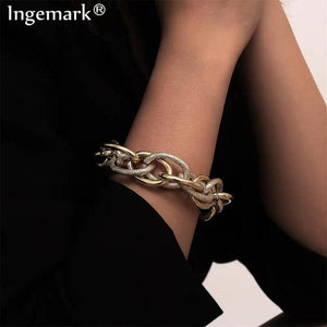Boho Punk Heavy Metal Chain Bracelet Bangle Steampunk Indian Lock Bracelets