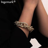 Boho Punk Heavy Metal Chain Bracelet Bangle Steampunk Indian Lock Bracelets