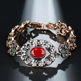 Kinel Vintage Cuff Bracelet Antique Gray Stone Flower Bangle