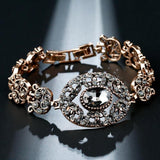 Kinel Vintage Cuff Bracelet Antique Gray Stone Flower Bangle