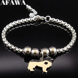Border Collie Dog Stainless Steel Charm Bracelet for Women