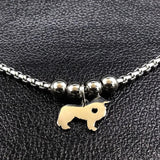Border Collie Dog Stainless Steel Charm Bracelet for Women