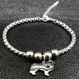 Border Collie Dog Stainless Steel Charm Bracelet for Women