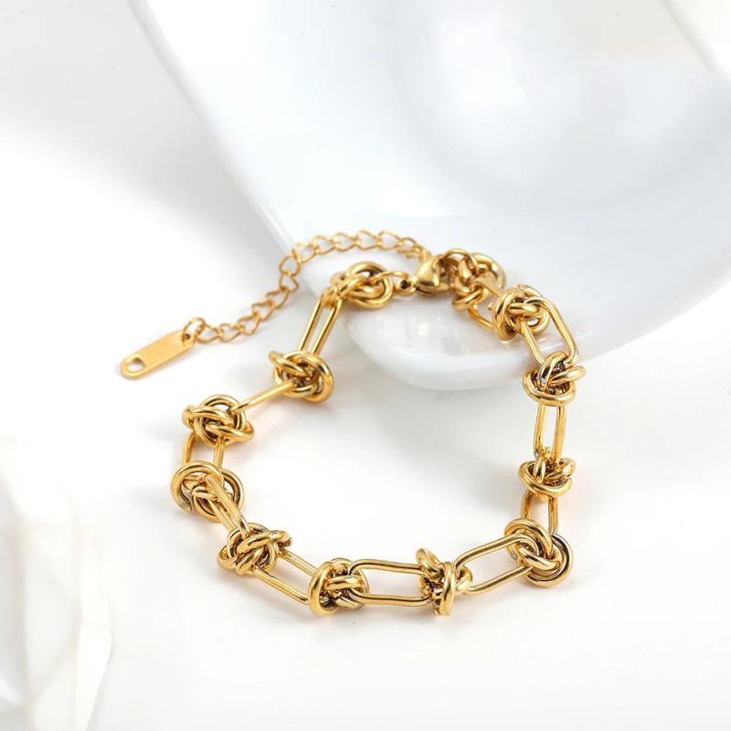 Stainless Steel Snake Chain Bracelet with Crystal Tennis Bracelets