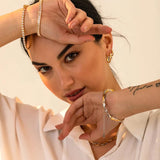 Stainless Steel Snake Chain Bracelet with Crystal Tennis Bracelets