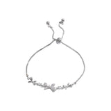 Zircon Bowknot Bracelet for Women Sweet Adjustable Pull Chain Bracelet