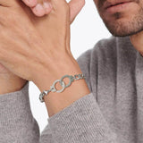 Unisex Handcuff Bracelet Stainless Steel Cuban Chain Punk Rock Gothic Jewelry