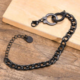 Unisex Handcuff Bracelet Stainless Steel Cuban Chain Punk Rock Gothic Jewelry